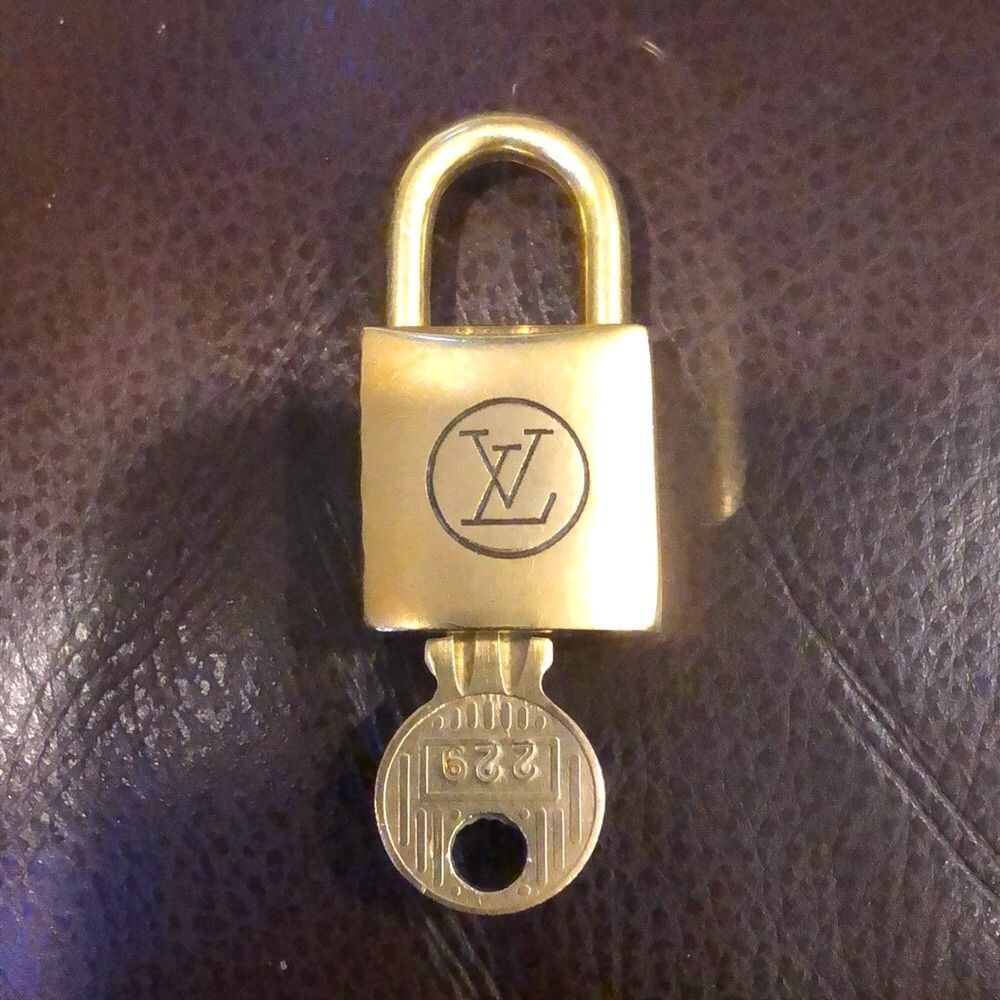 Vintage LV Louis Vuitton Padlock Lock & Key 229